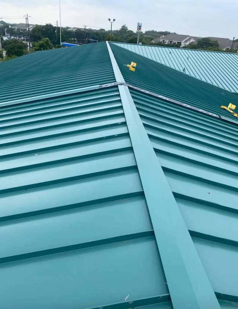 Green commercial metal roof ridge and valley for Metal Roof Repair in Apache Junction